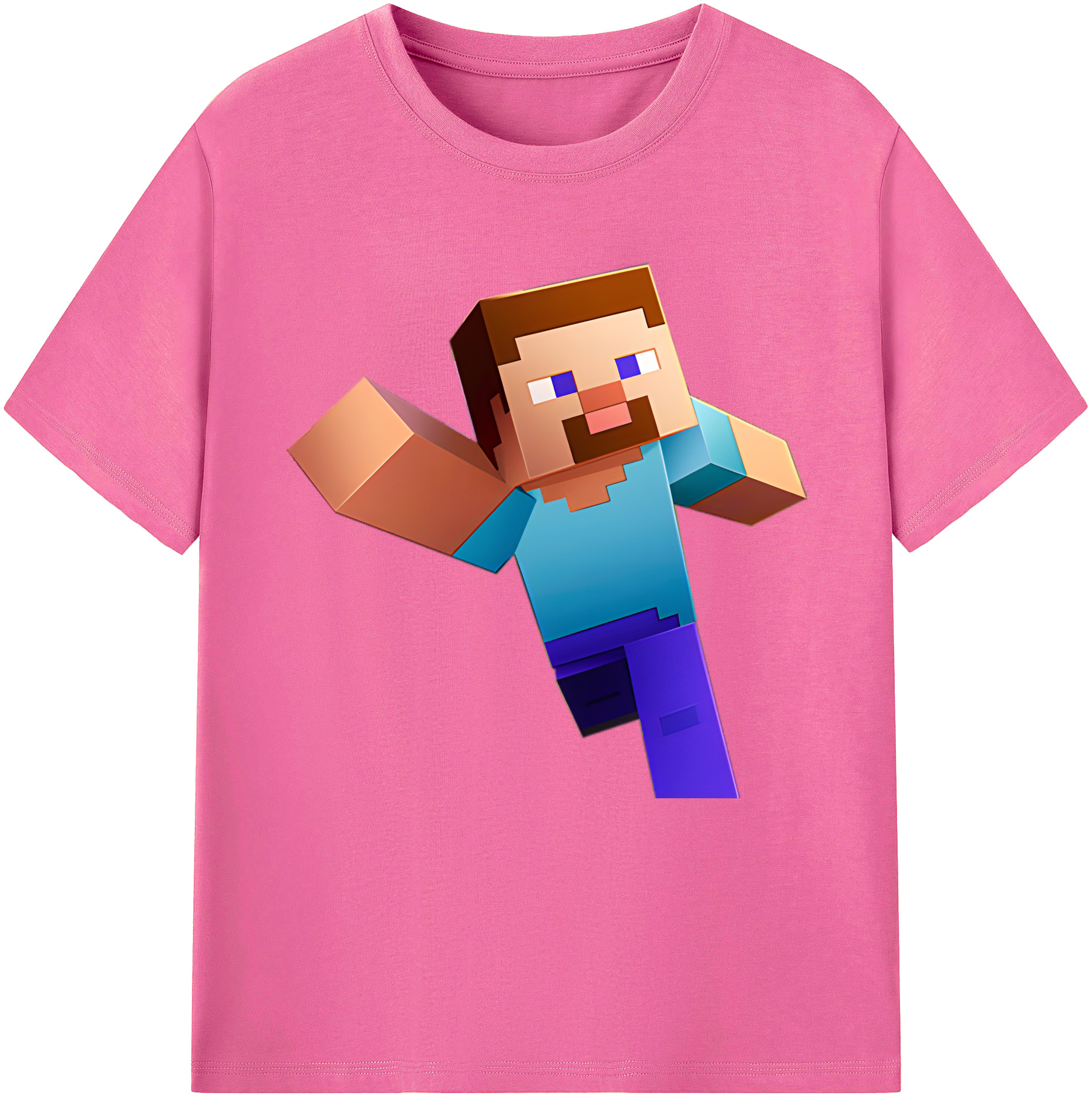 （画像用） マインクラフト ブロックの世界 Minecraft MC Block world レディースカジュアルプリントTシャツ（綿100％）